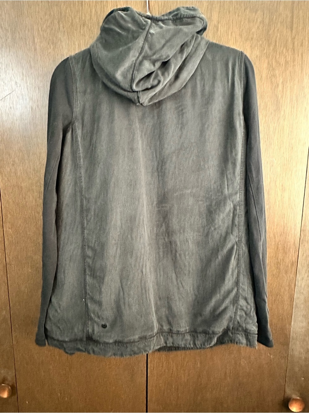 Lululemon Blissed Out Wrap Black Asymmetrical Hooded Sweater Size 6 - Picture 11 of 14
